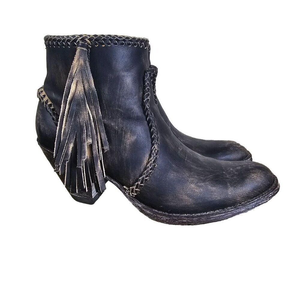 Old Gringo Black Ankle Boots with Fringe - Picture 5 of 9